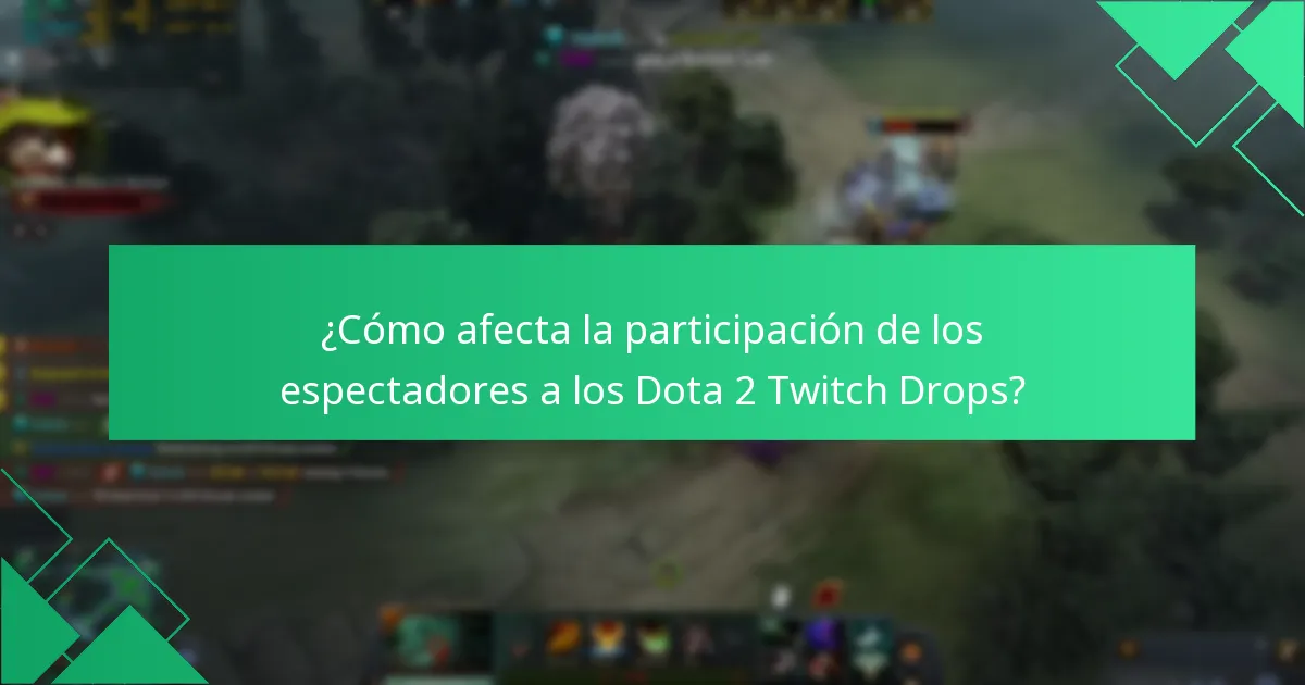 ¿Cómo afecta la participación de los espectadores a los Dota 2 Twitch Drops?