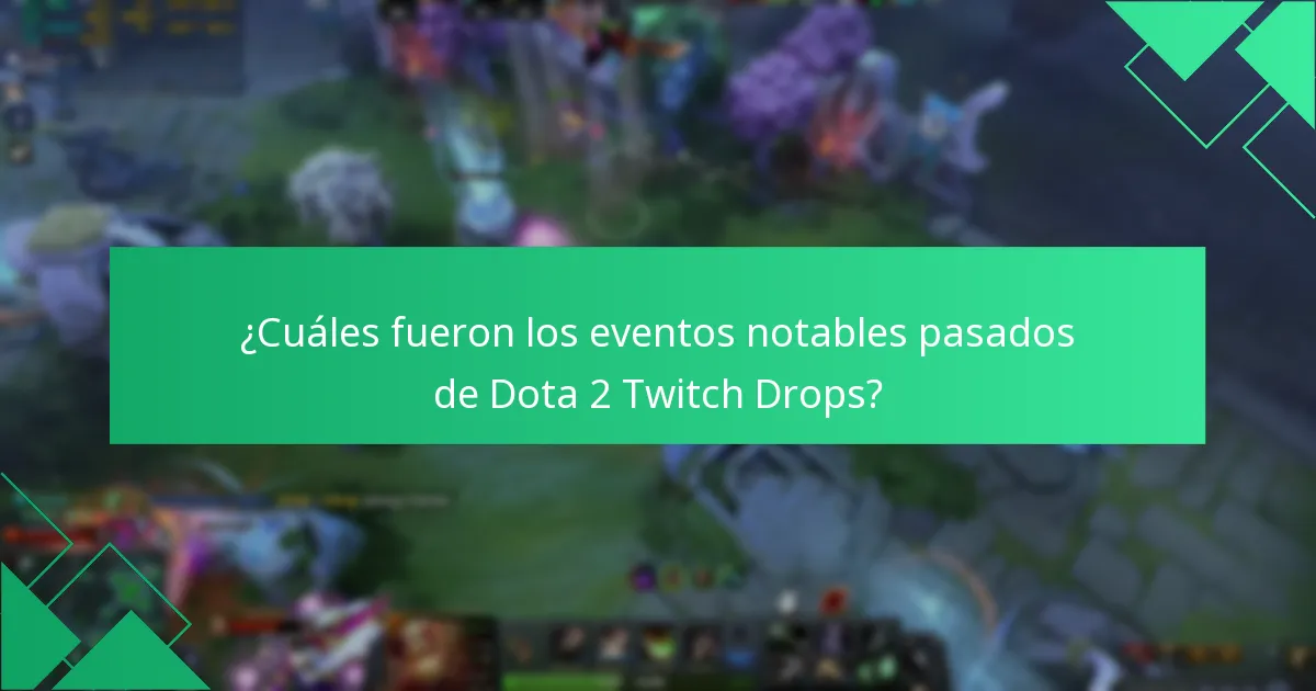 ¿Cuáles fueron los eventos notables pasados de Dota 2 Twitch Drops?