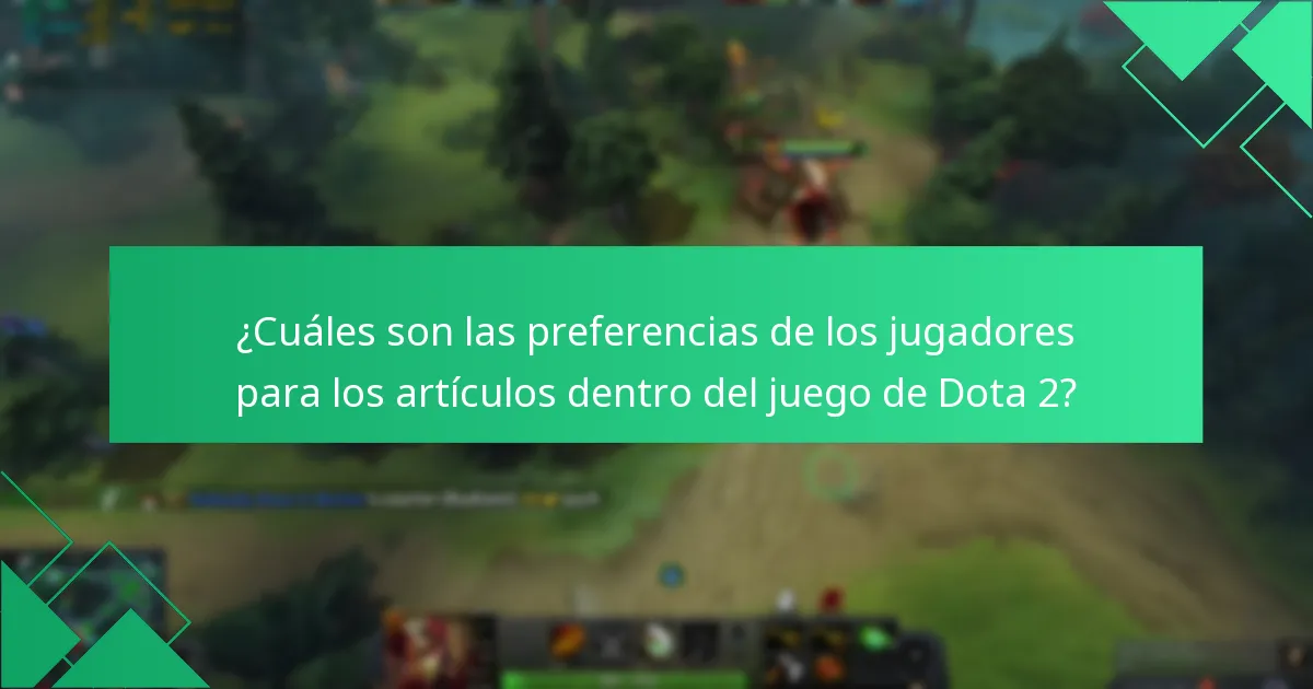 ¿Cuáles son las preferencias de los jugadores para los artículos dentro del juego de Dota 2?
