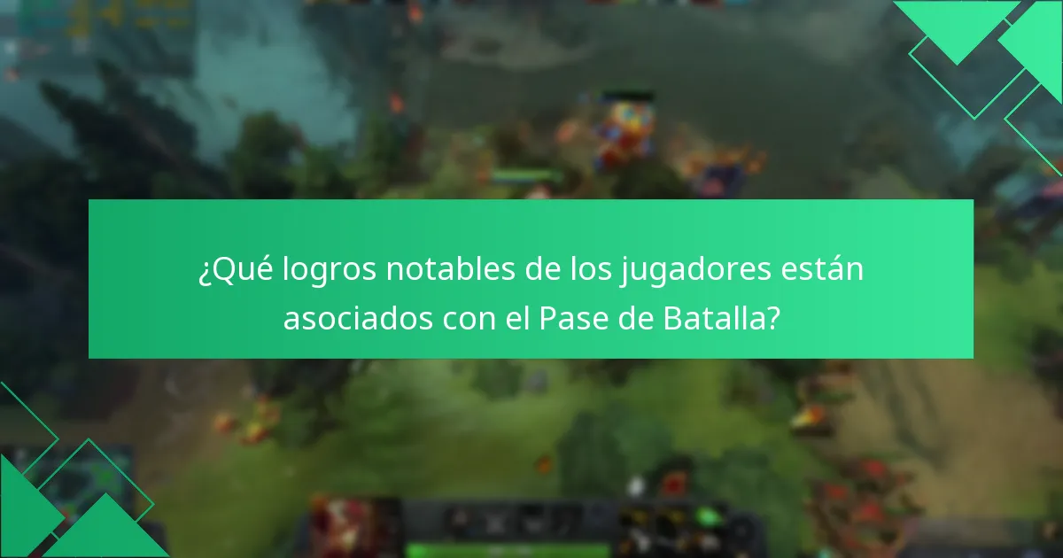 ¿Qué logros notables de los jugadores están asociados con el Pase de Batalla?